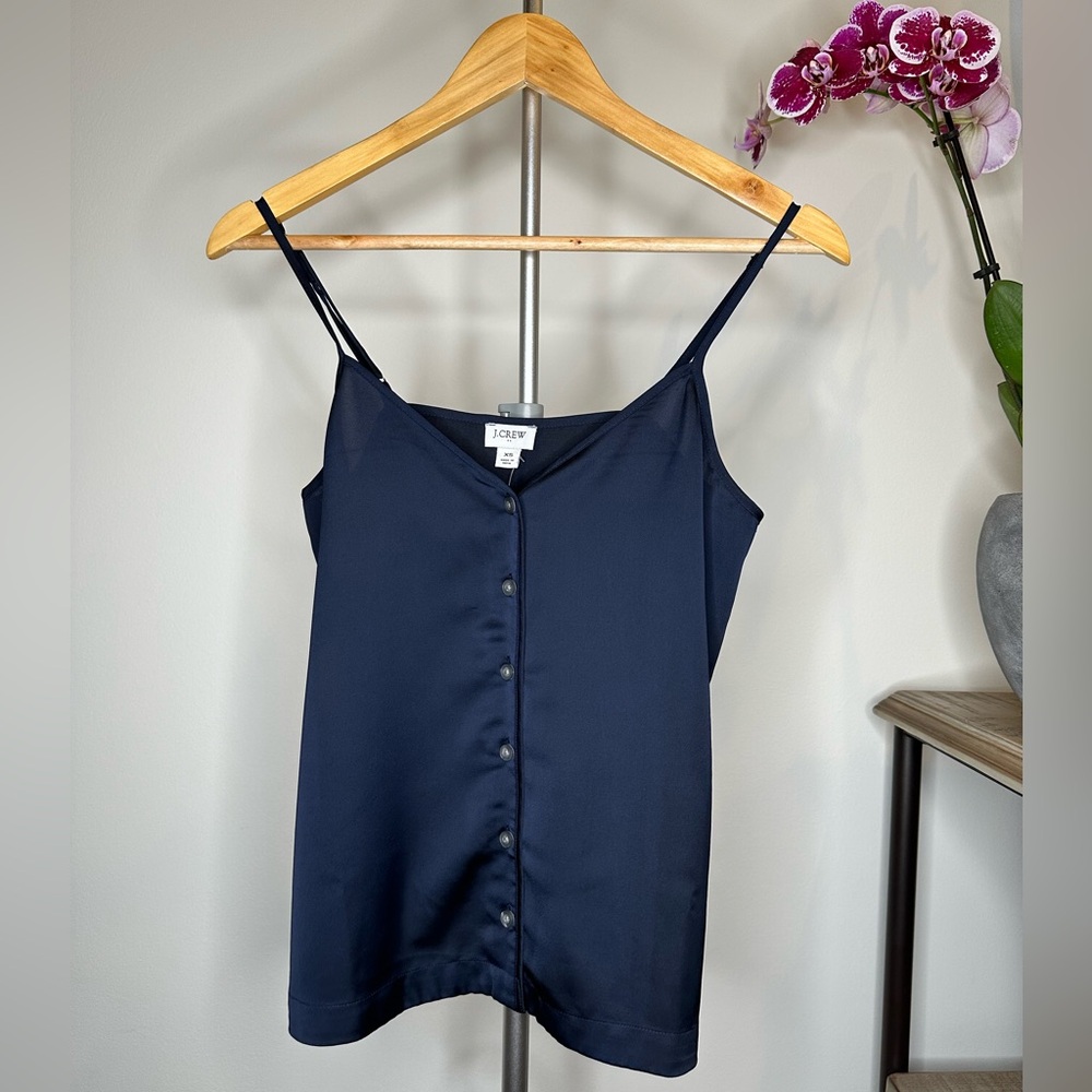 J. Crew Satin Navy Women’s Tank
